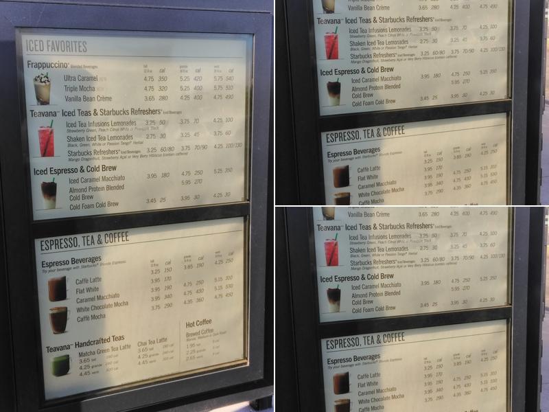 Starbucks Menu