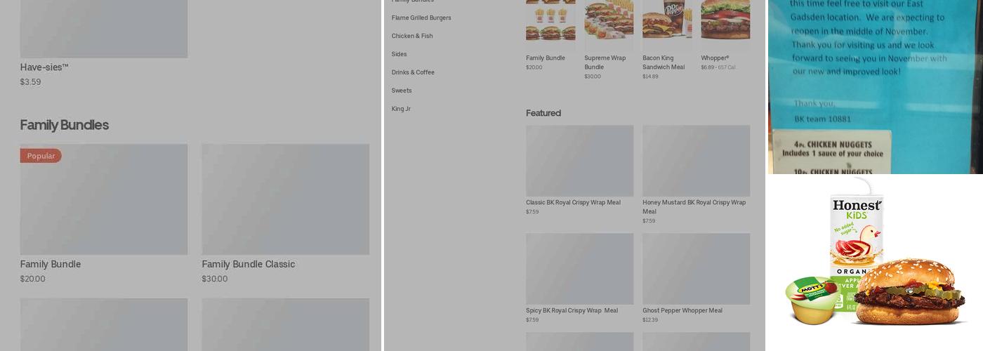 Burger King Menu