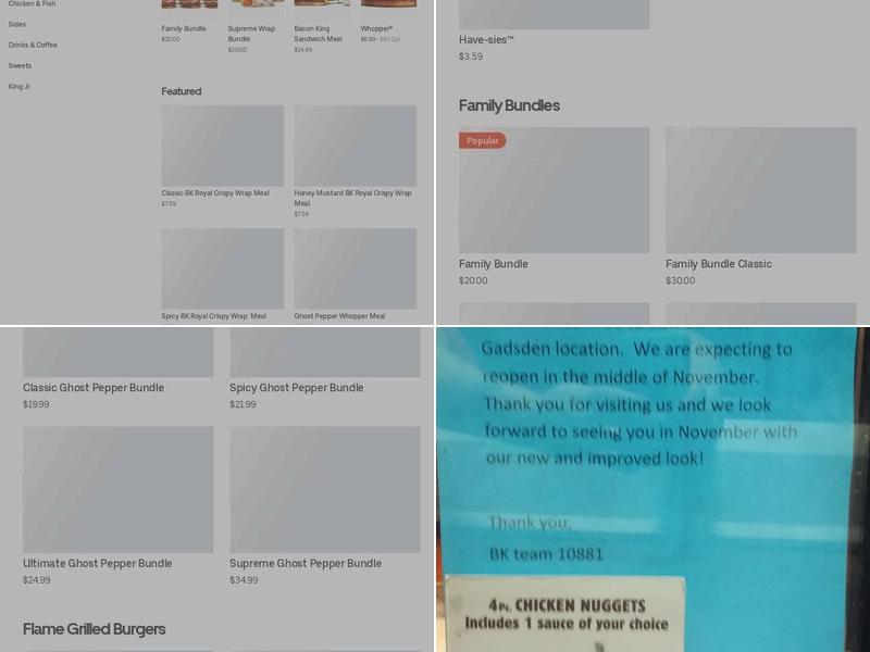 Burger King Menu