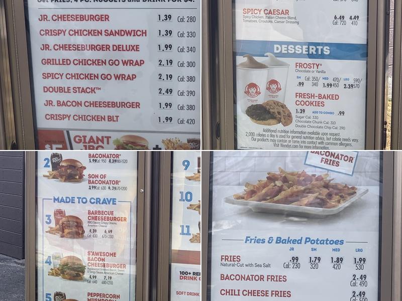 Wendy's Menu