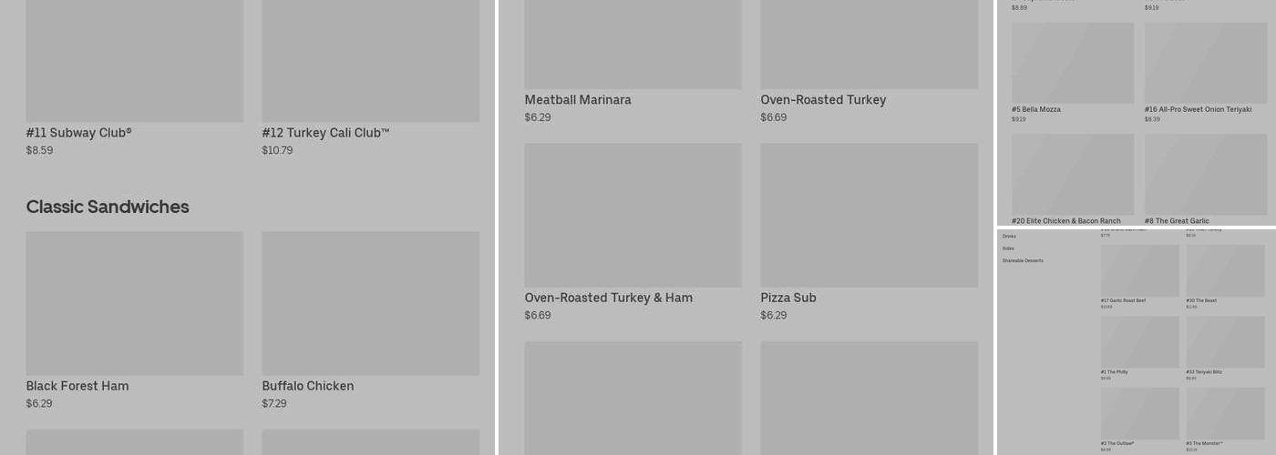 Subway Menu