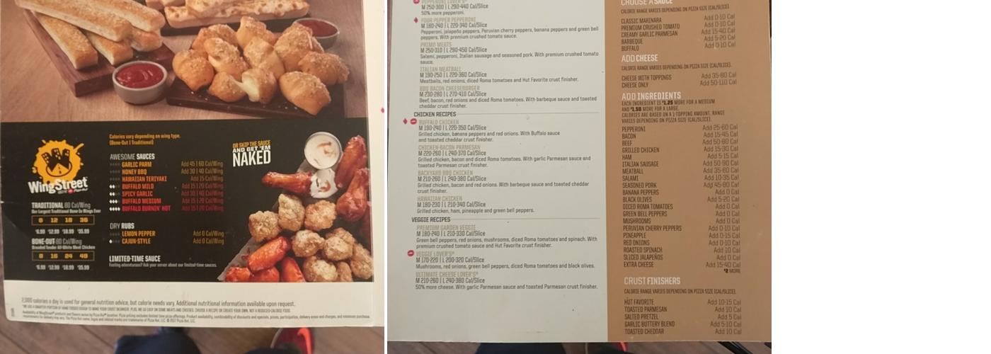 Pizza Hut Menu