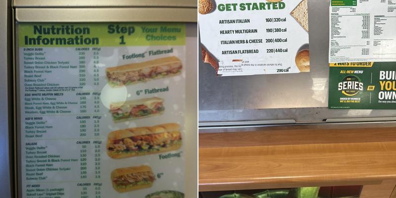 Subway Menu