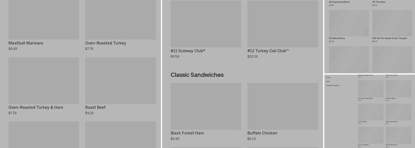 Subway Menu