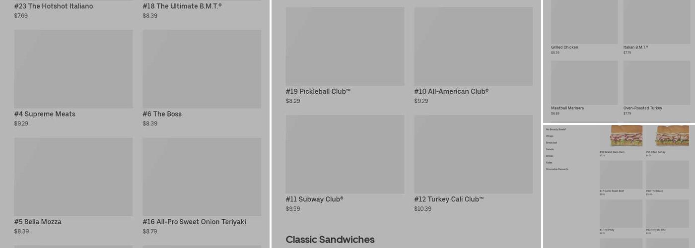 Subway Menu