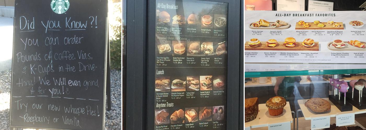 Starbucks Coffee Company Menu