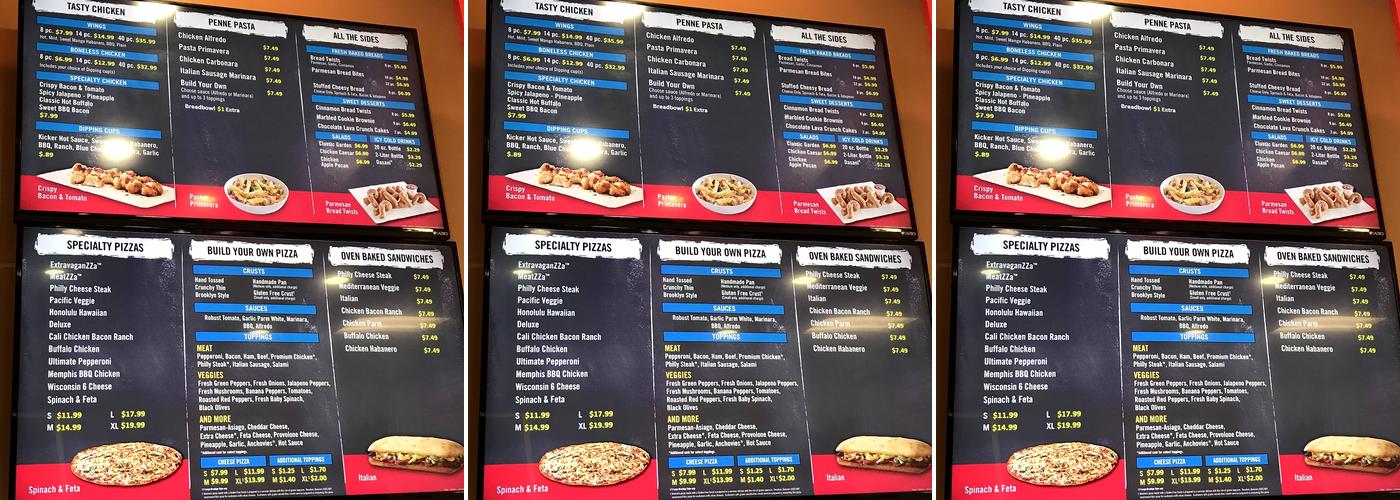 Domino's Pizza Menu