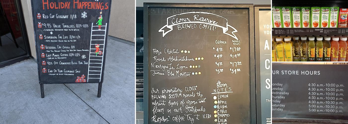 Starbucks Coffee Company Menu