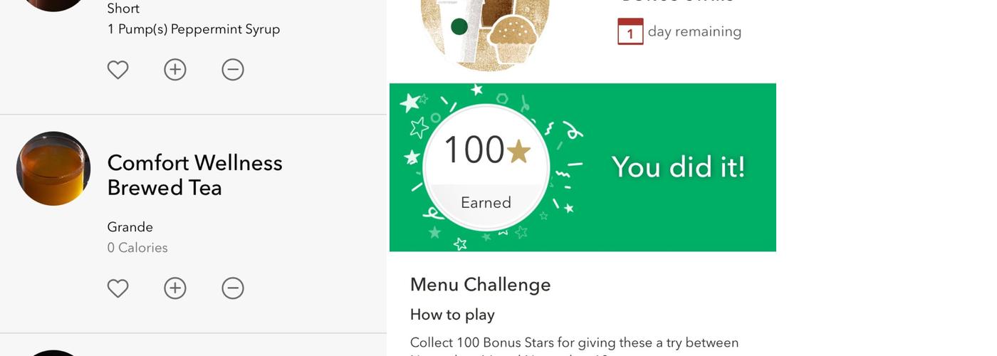Starbucks Coffee Company Menu
