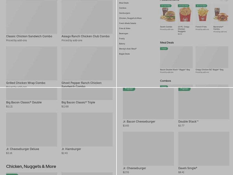 Wendy's Menu