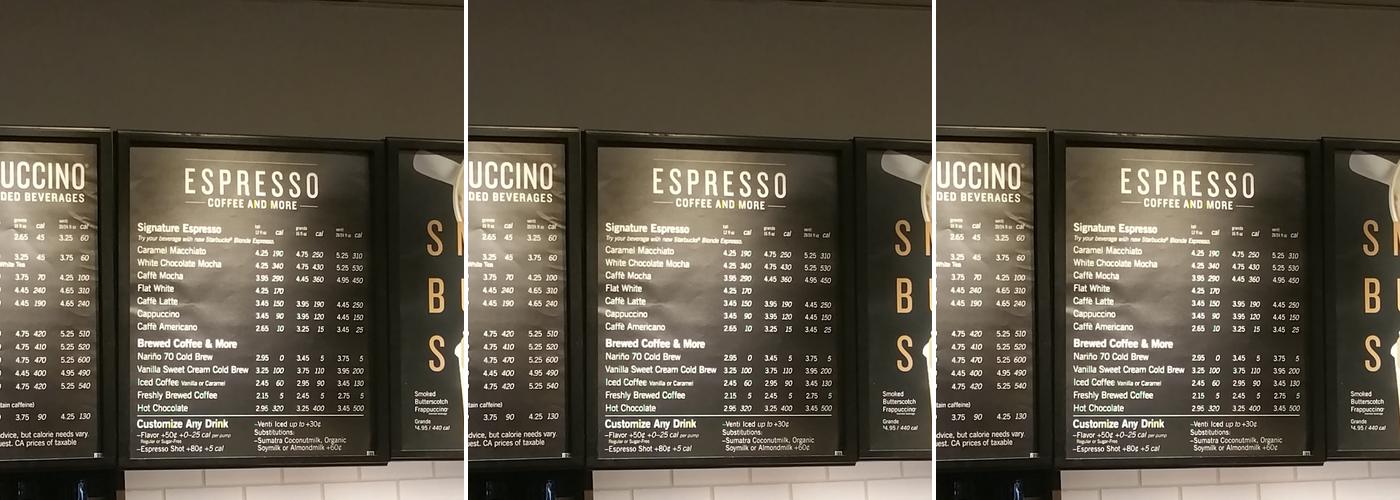 Starbucks Menu