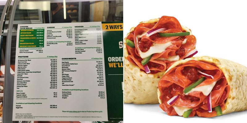 Subway Menu