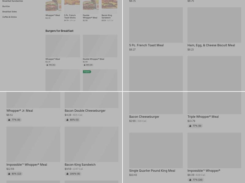 Burger King Menu
