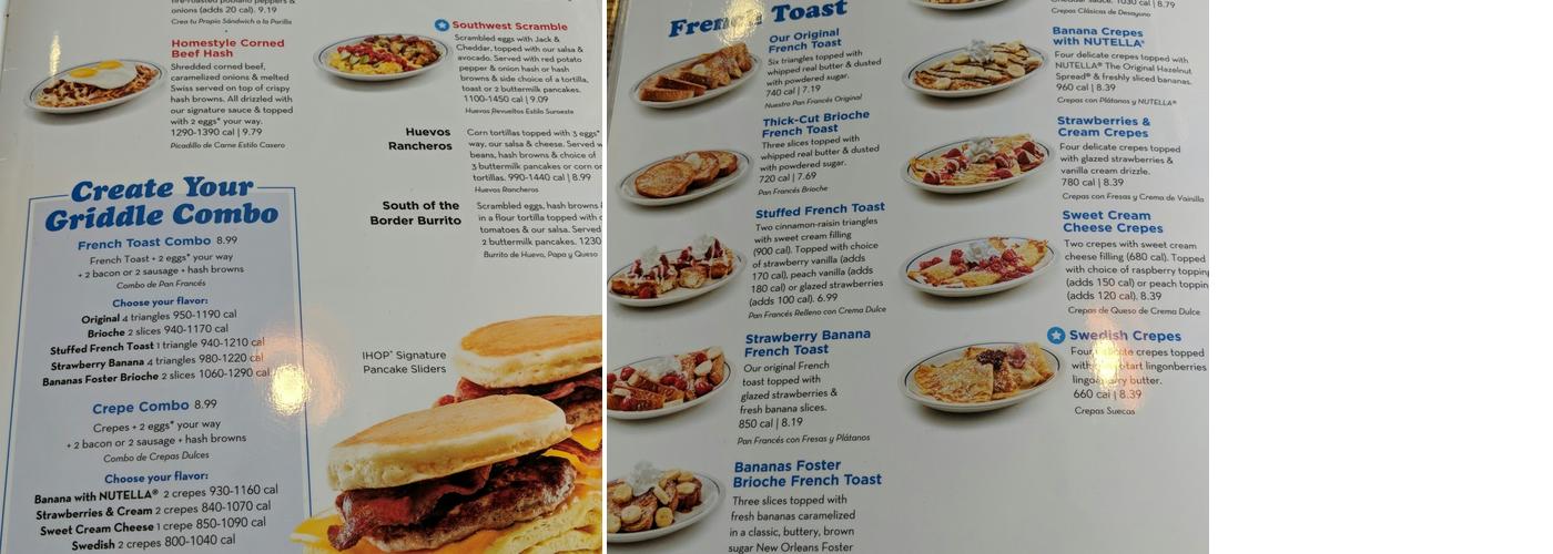 IHOP Menu
