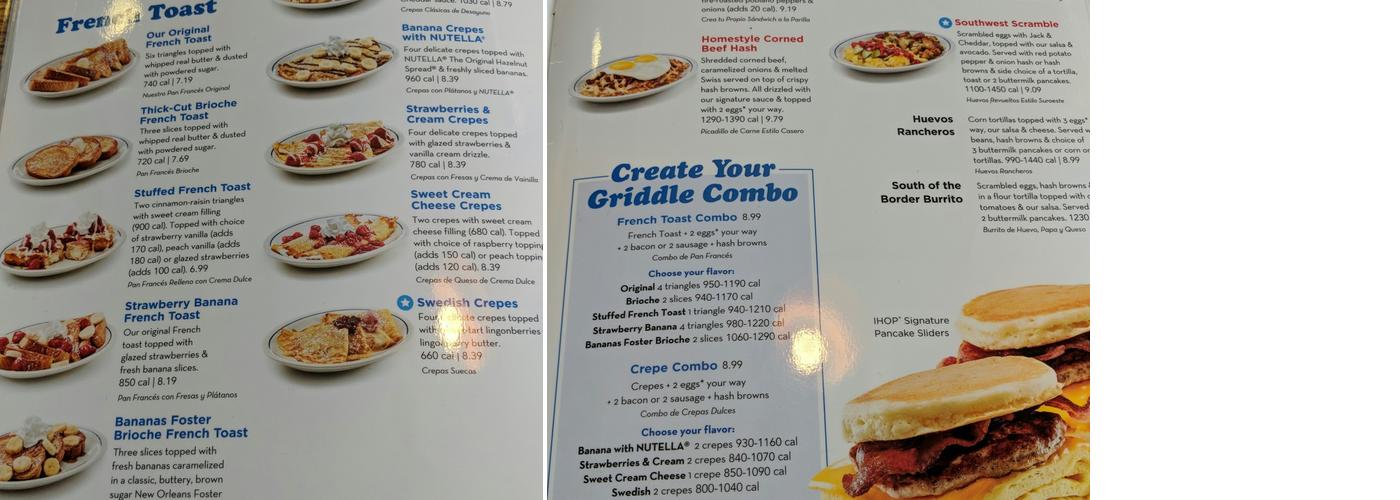 IHOP Menu