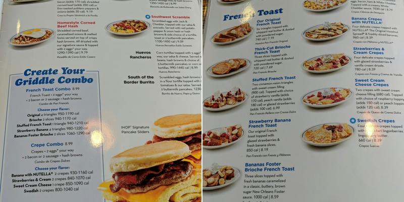 IHOP Menu