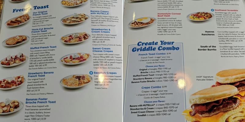 IHOP Menu