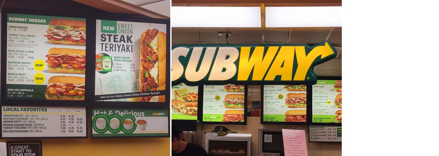 Subway Menu