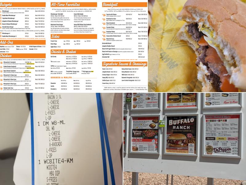 Whataburger Menu