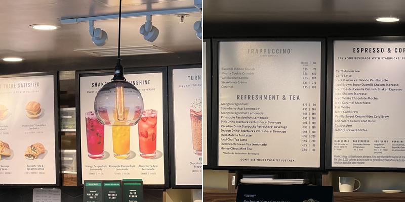 Starbucks Menu