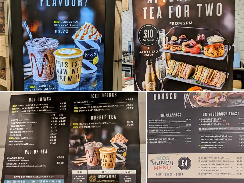 M&S Café Menu