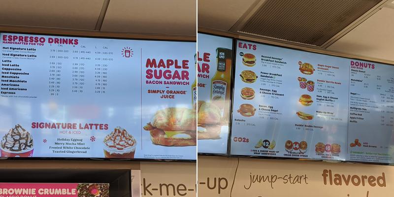 Dunkin' Menu