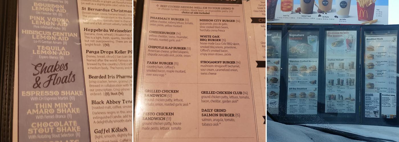 McDonald's Menu