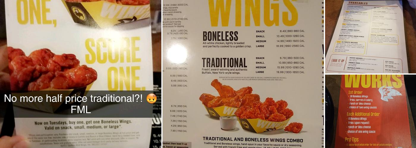 Buffalo Wild Wings Menu
