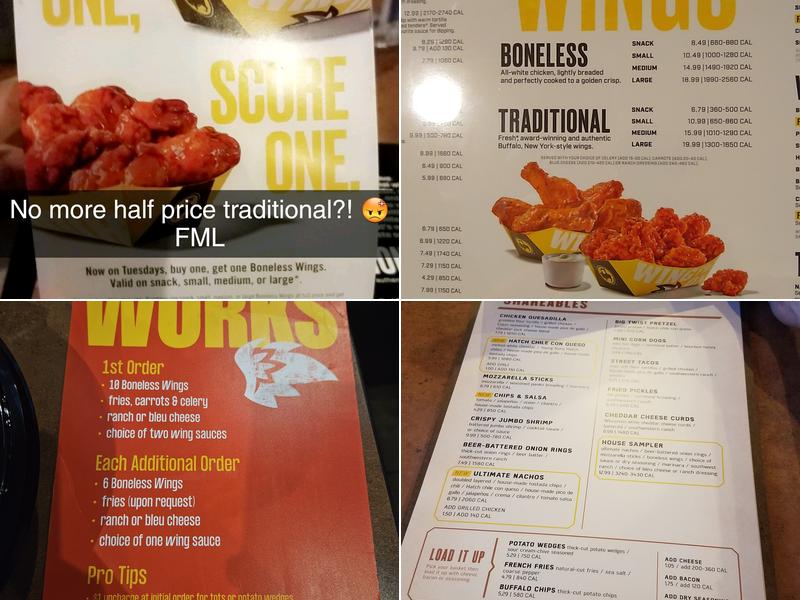Buffalo Wild Wings Menu