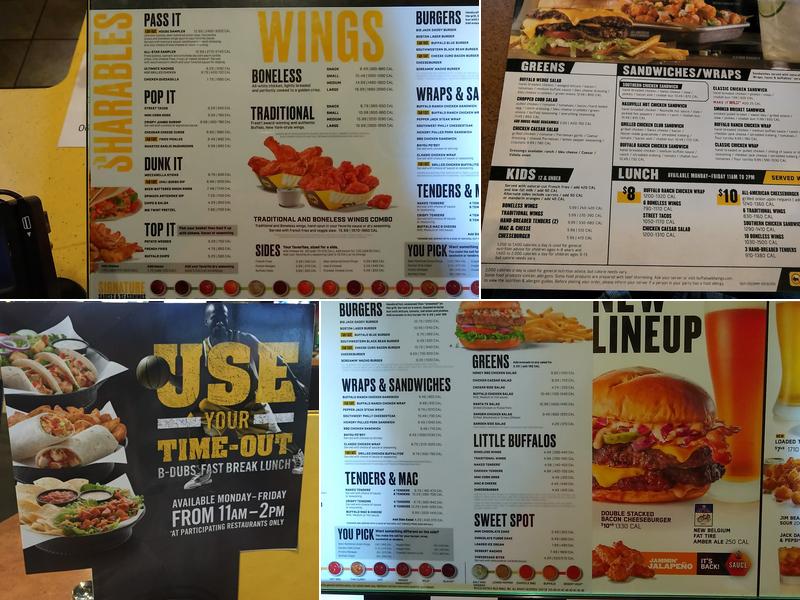 Buffalo Wild Wings Menu