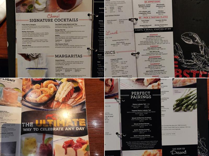 Red Lobster Menu