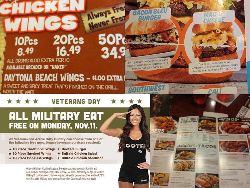 Hooters Menu