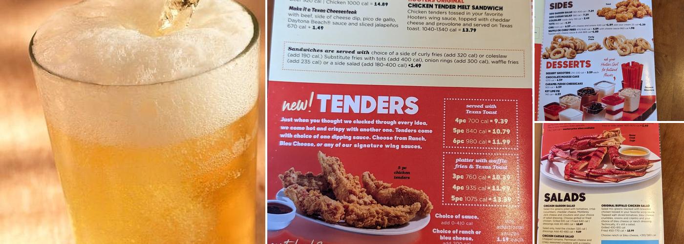 Hooters Menu