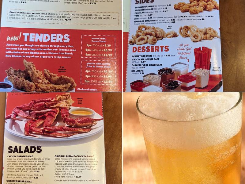 Hooters Menu