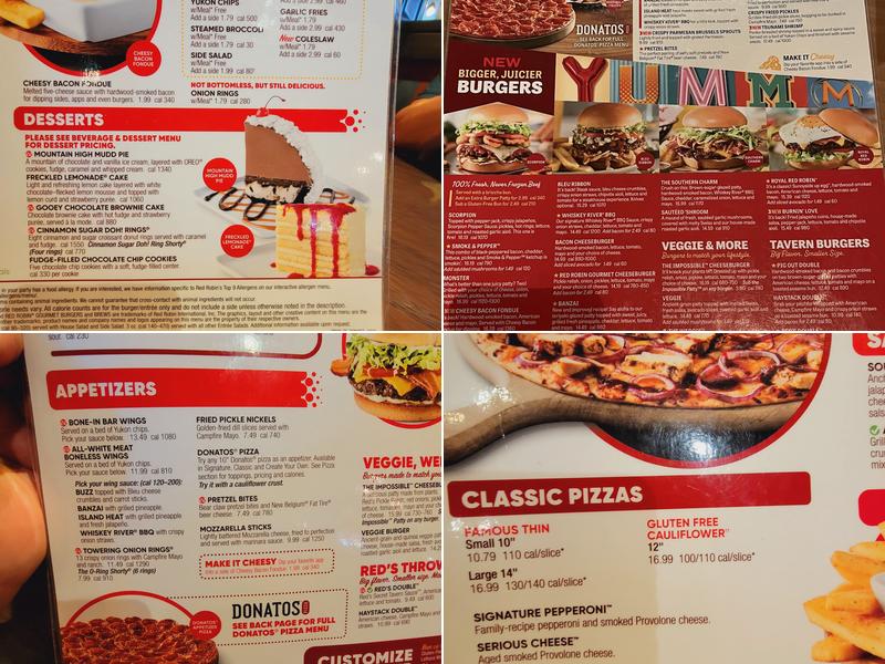 Red Robin Gourmet Burgers and Brews Menu