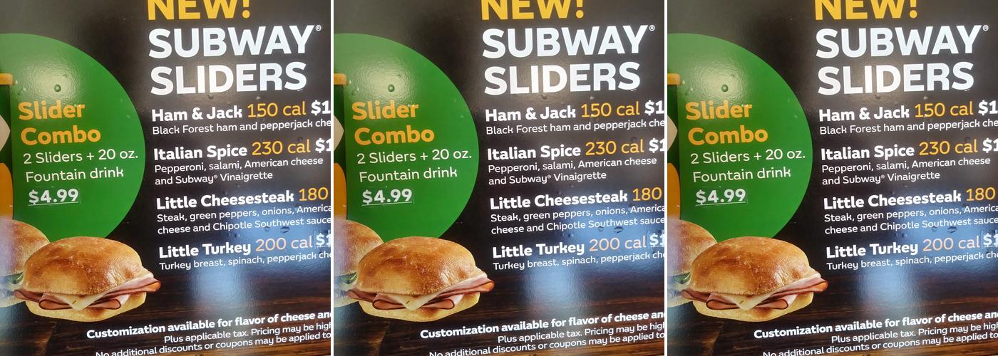 Subway Menu