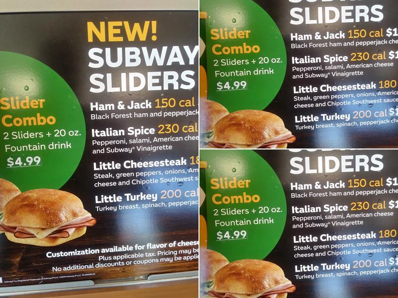 Subway Menu