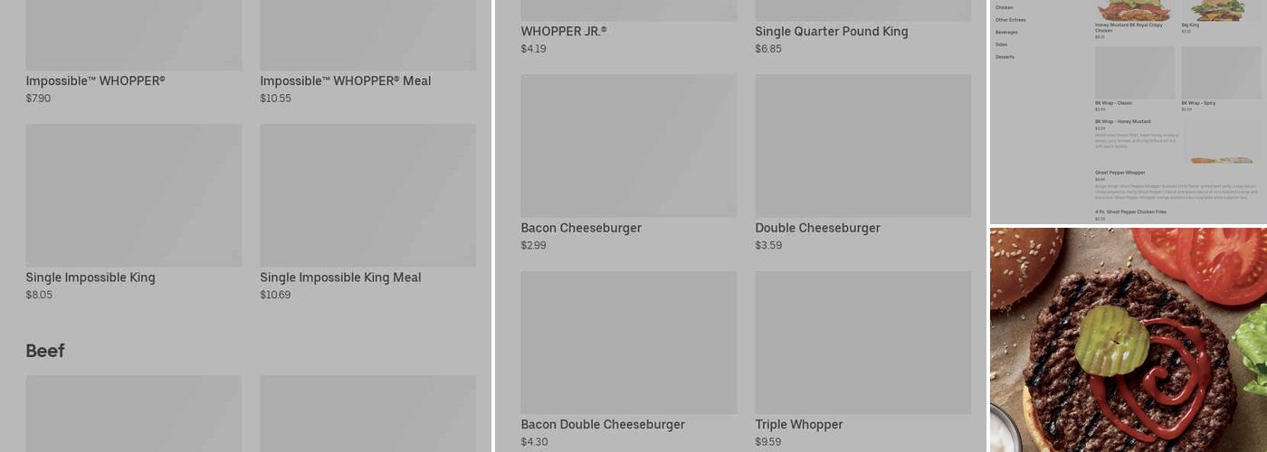 Burger King Menu