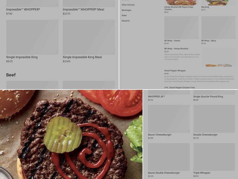 Burger King Menu