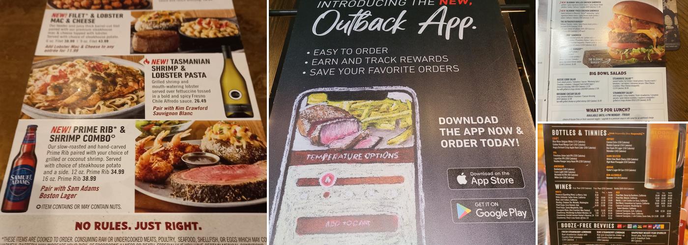 Outback Steakhouse Menu