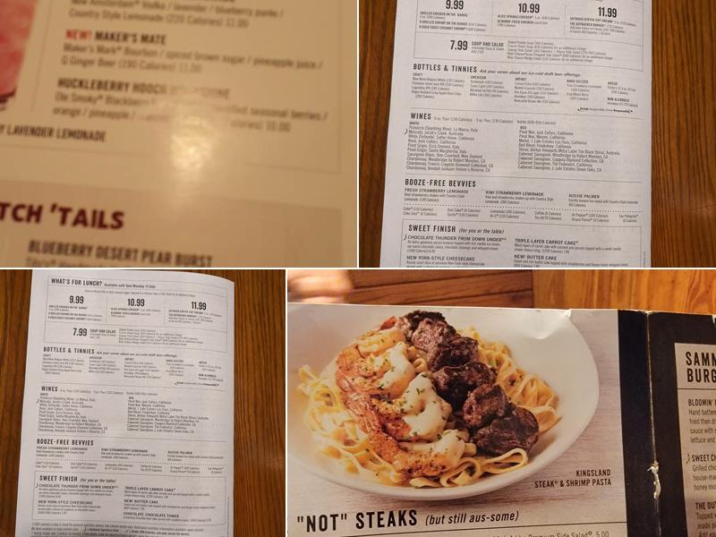 Outback Steakhouse Menu