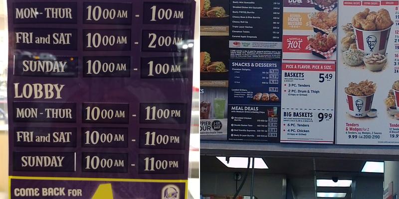 KFC Menu
