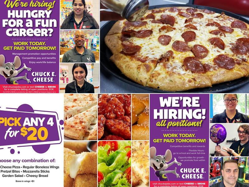 Chuck E. Cheese Menu