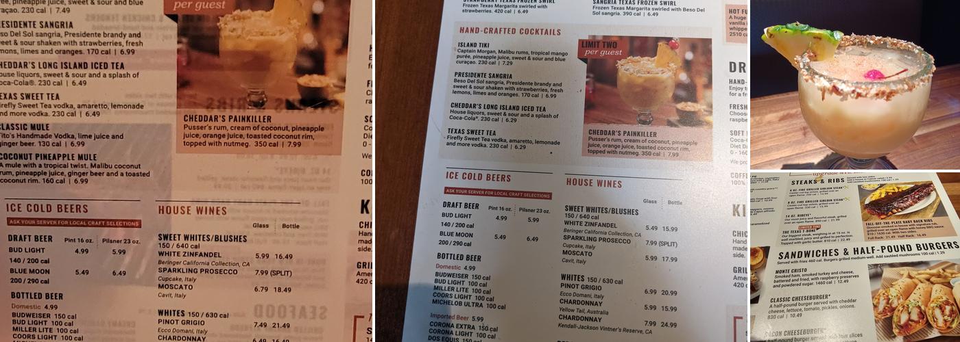 Cheddar's Scratch Kitchen Menu