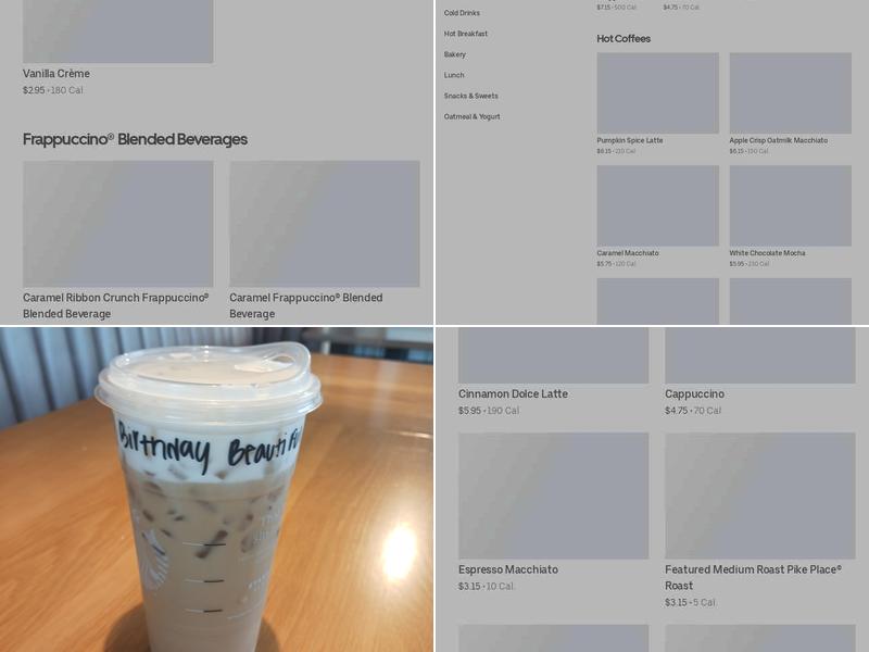 Starbucks Menu