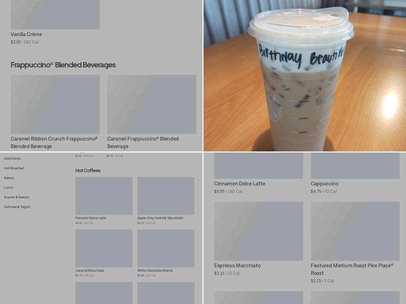 Starbucks Menu