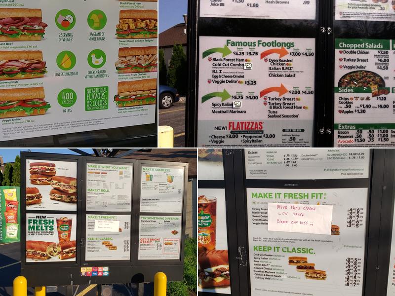 Subway Menu