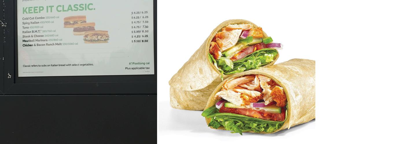 Subway Menu