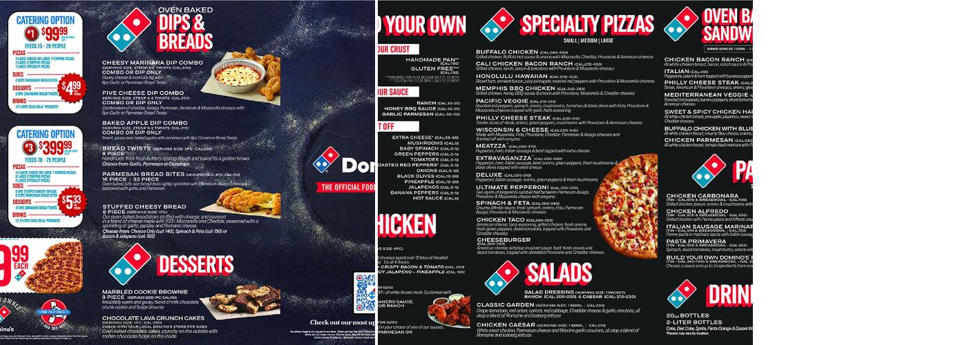 Domino's Pizza Menu
