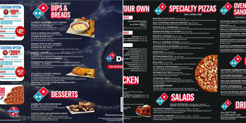 Domino's Pizza Menu